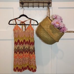 Judith March Multicolor Lace Crochet Dress